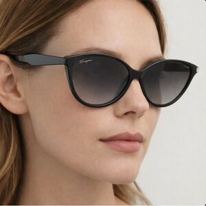 NEW Salvatore Ferragamo Sunglasses Black with Ombré lenses